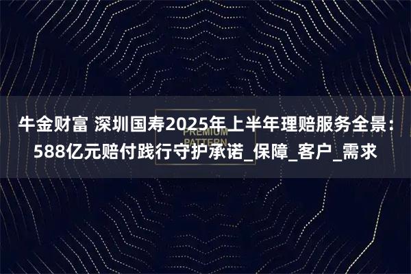 牛金财富 深圳国寿2025年上半年理赔服务全景：588亿元赔付践行守护承诺_保障_客户_需求